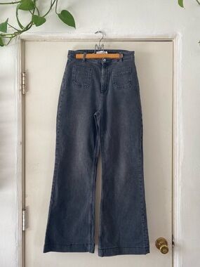 & Other Stories Wide-Leg High-Rise Jeans - Charcoal Gray
